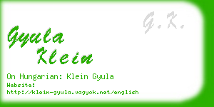 gyula klein business card